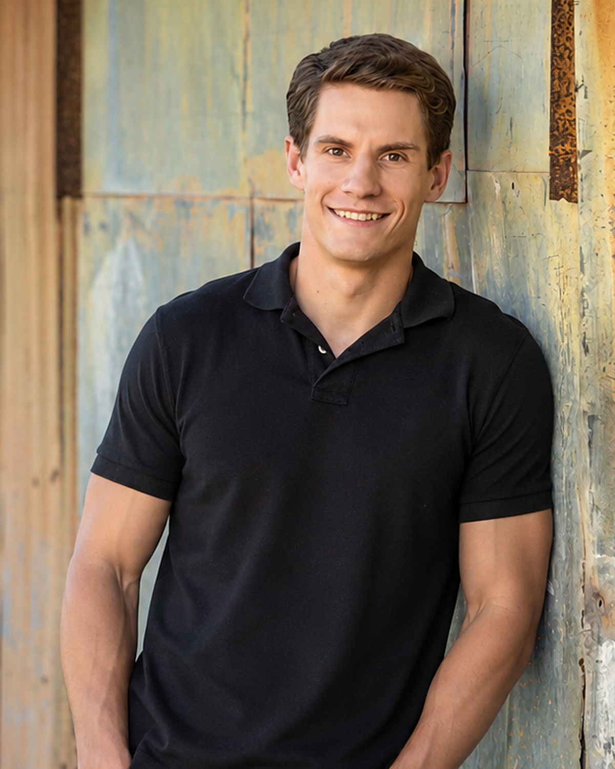 Dylan Clemenkowff beside an industrial steel setting